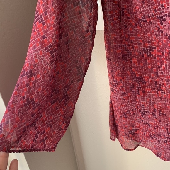 VICTORIA’S SECRET Sheer Maroon Snake Print Long Sleeve Tunic - Picture 5 of 7